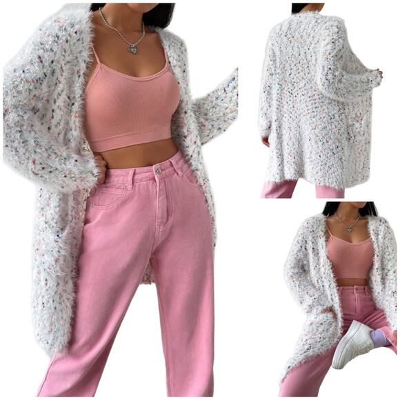 Solitaire by Ravikohlsa Revolve Confetti Eyelash Cardigan $138 - Picture 1 of 13